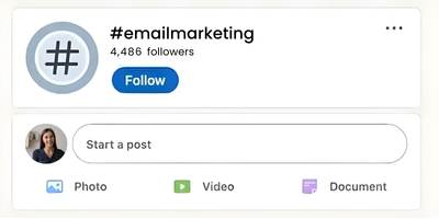 linkedin marketing strategy, use hashtags