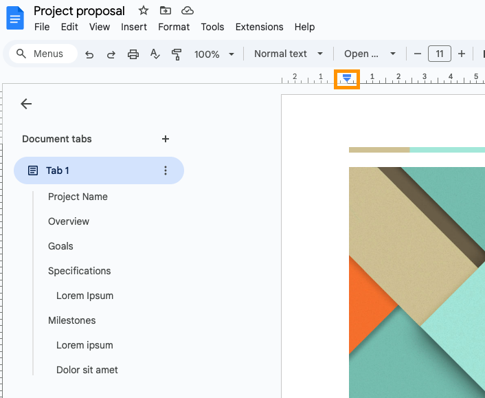 google docs change margins left margin