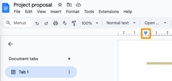 google docs change indent