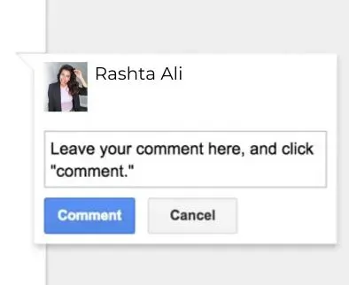 google docs leave new comment