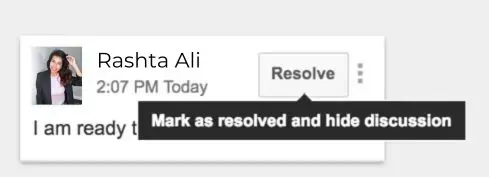 google docs comment resolve