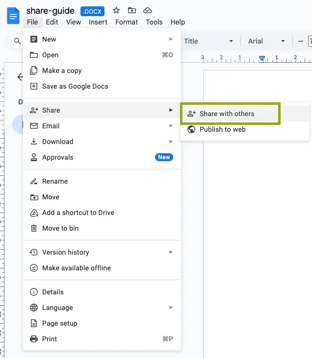 sharing your google docs file